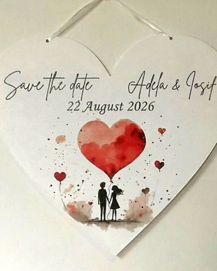 Placuta personalizata Save the date - inima