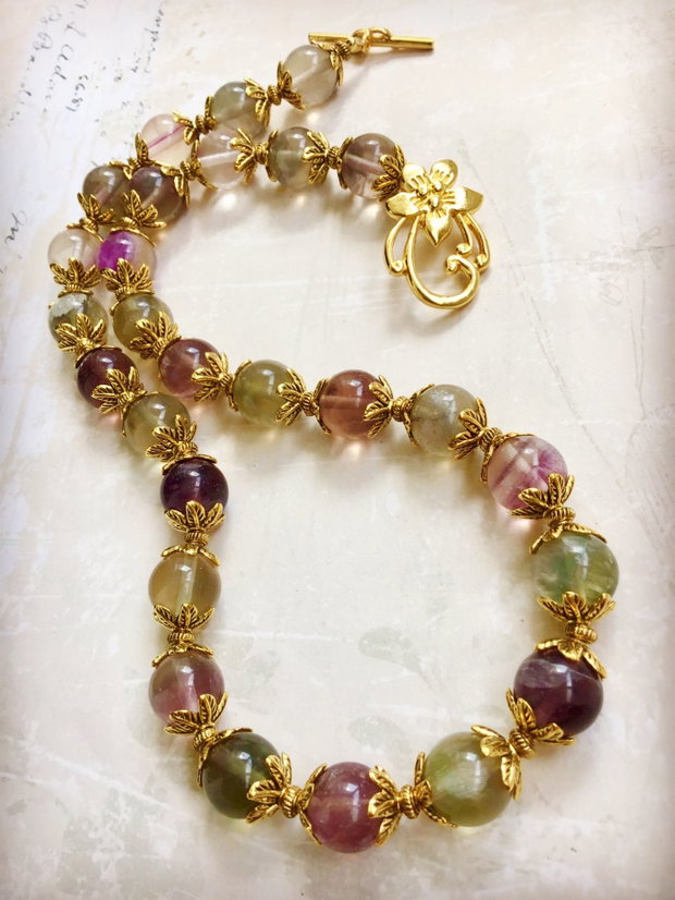 Colier vintage fluorit
