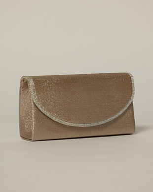 Clutch roze elegant cu clapeta curbata decorata cu strasuri