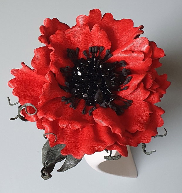 Brosa Floare piele