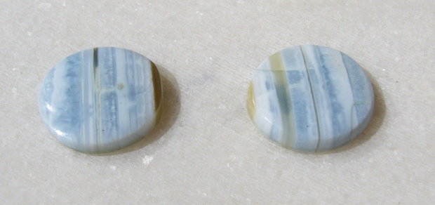 (2 bucati) Cabochon opal albastru aprox 4x16.5 mm