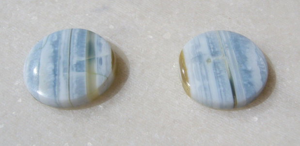(2 bucati) Cabochon opal albastru aprox 4x16.5 mm