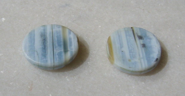 (2 bucati) Cabochon opal albastru aprox 4x16.5 mm