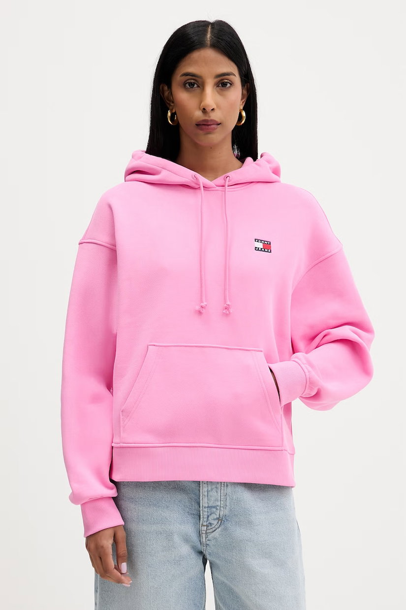 Tommy Jeans hanorac cu glugă pentru femei, din bumbac