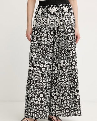 Weekend Max Mara pantaloni wide leg pentru femei, din bumbac