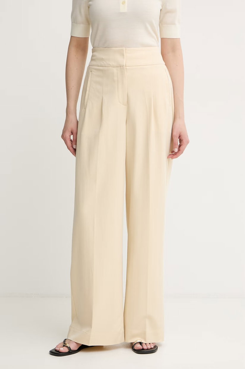 BOSS Orange pantaloni regular pentru femei, cu vâscoză C_Tarima