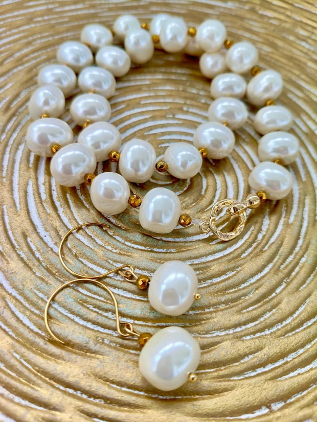 Colier perle albe de Mallorca