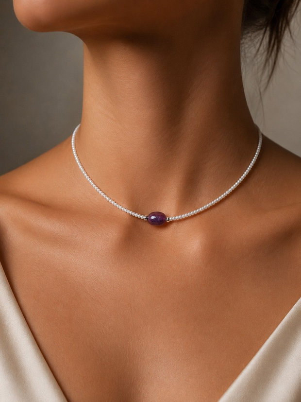 Choker cu rubin zoisit