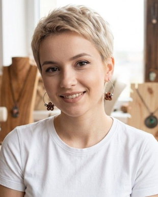Cercei handmade tip hoop, eleganți și moderni, realizați manual din sârmă de cupru non-tarnish (cod1432)