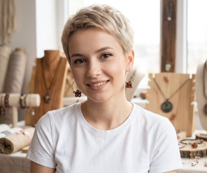Cercei handmade tip hoop, eleganți și moderni, realizați manual din sârmă de cupru non-tarnish (cod1432)