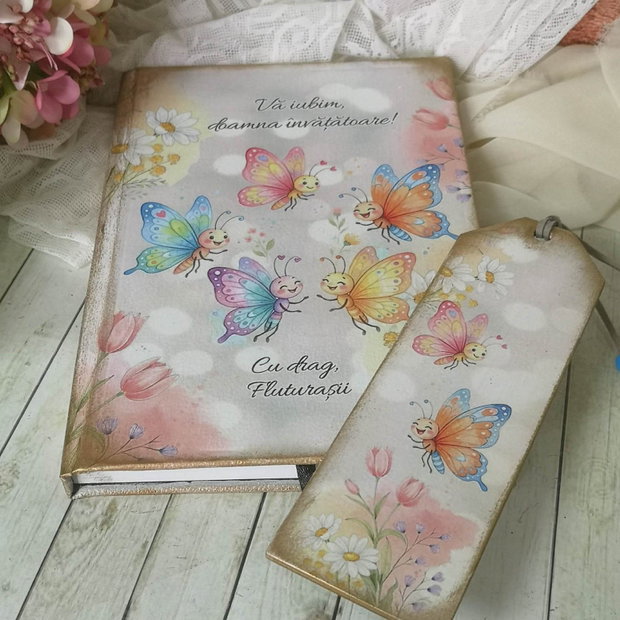 Agenda personalizata pentru invatatoare, educatoare - tema fluturi