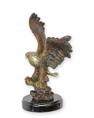 Vultur-statueta din bronz cu un soclu din marmura