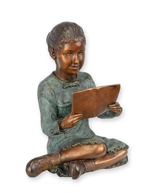 Fetita citind-statueta vieneza din bronz