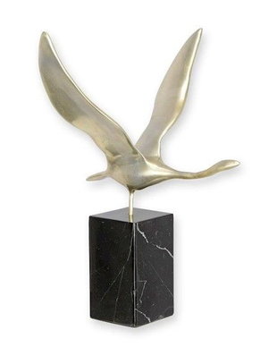 Lebada in zbor-statueta moderna din bronz cu soclu din marmura