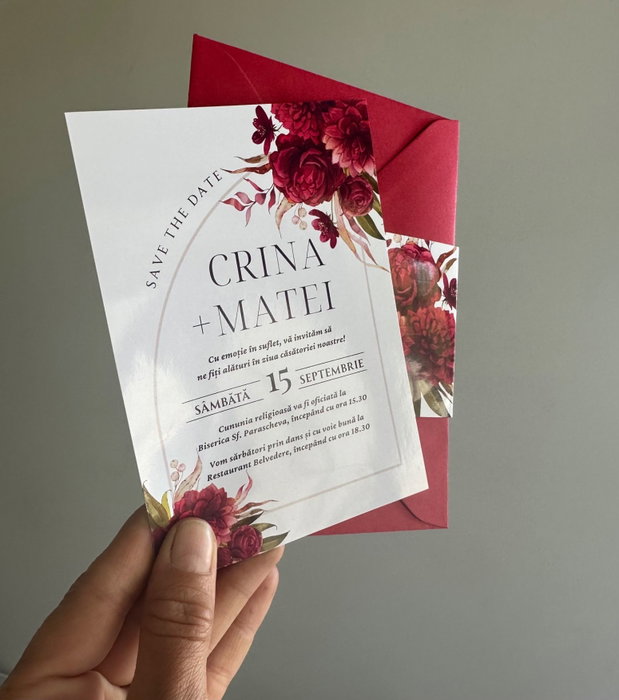Invitatie de nunta Burgundy