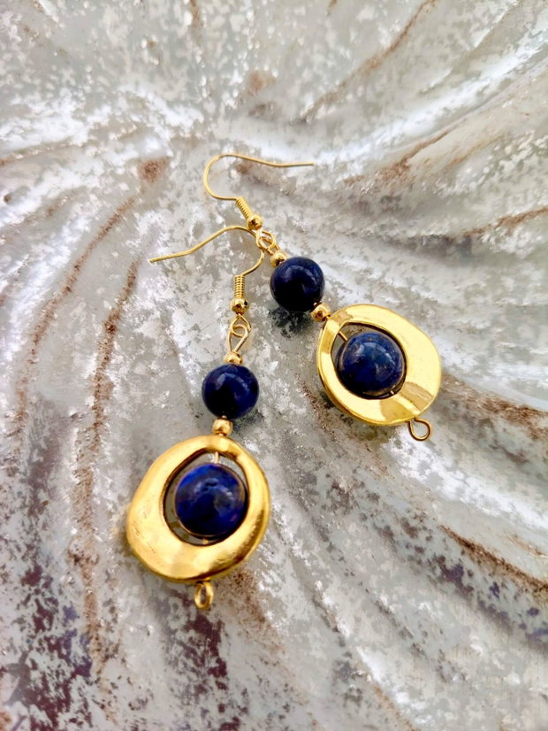 Set vintage lapis lazuli & aliaj auriu