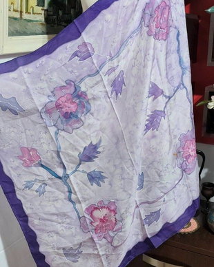 Esarfa matase pictata COD 14