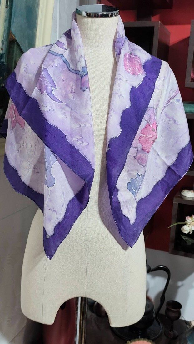 Esarfa matase pictata COD 14