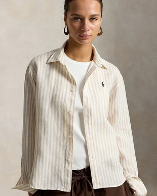Polo Ralph Lauren cămașă pentru femei, din in LINEN-LSL-BFS