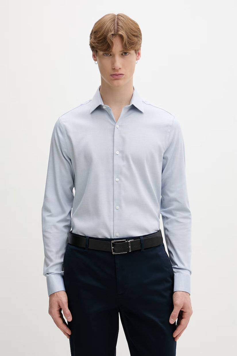 Calvin Klein cămașă non-iron pentru bărbați, din bumbac cu elastan