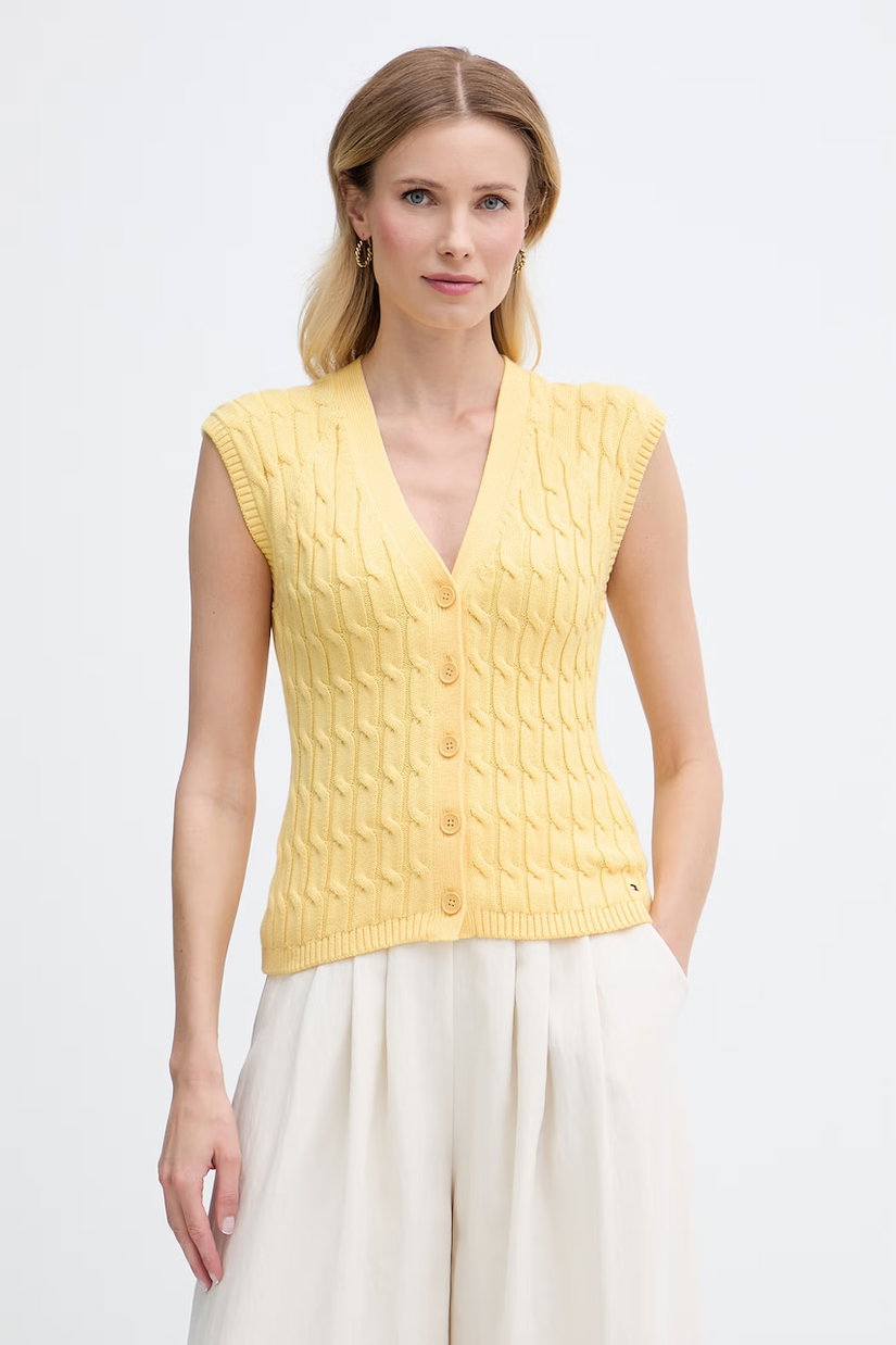 Tommy Hilfiger vestă pentru femei, din bumbac