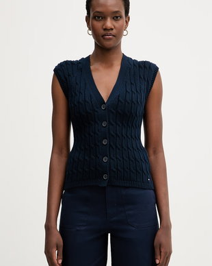 Tommy Hilfiger vestă pentru femei, din bumbac