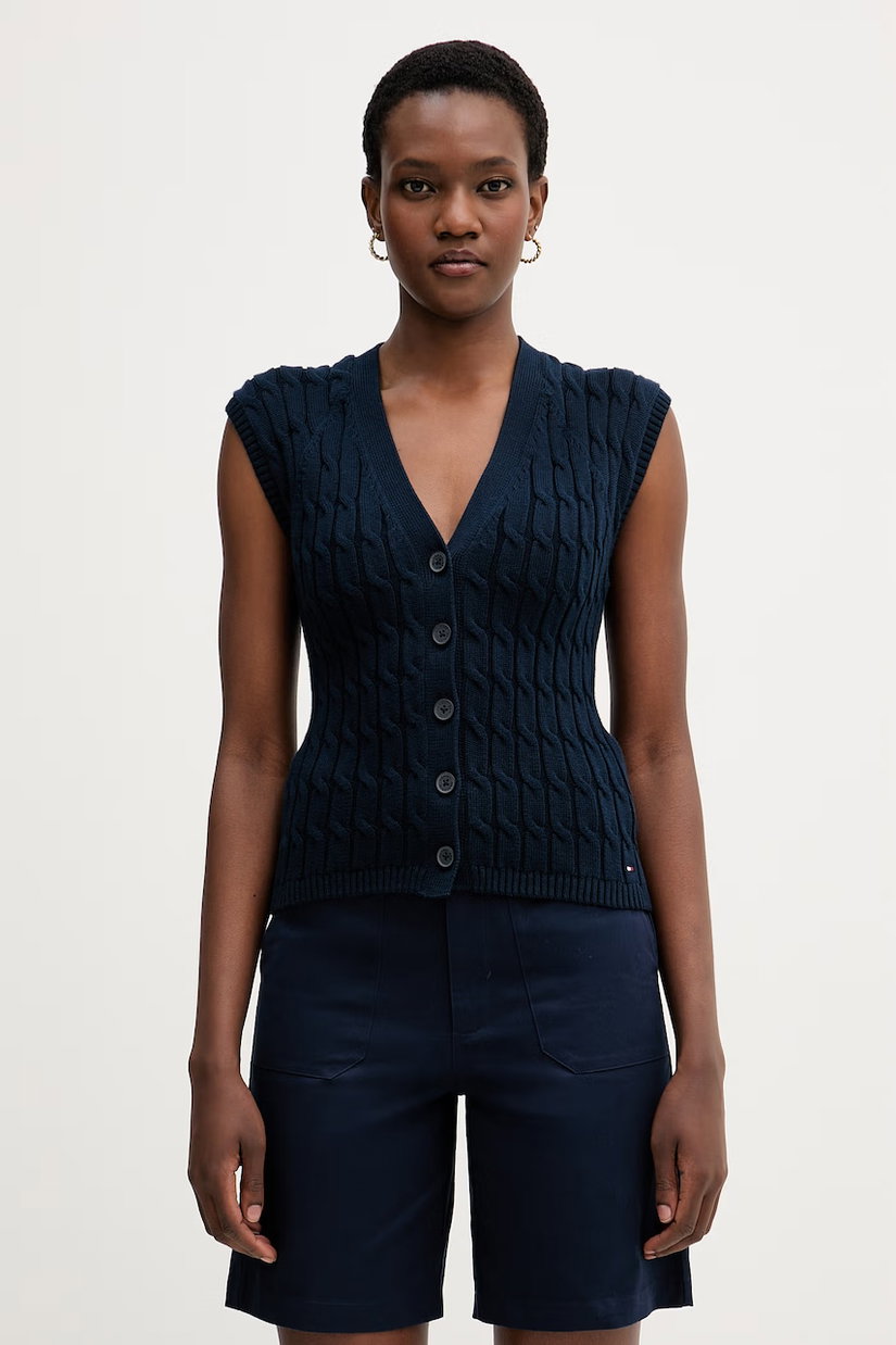 Tommy Hilfiger vestă pentru femei, din bumbac