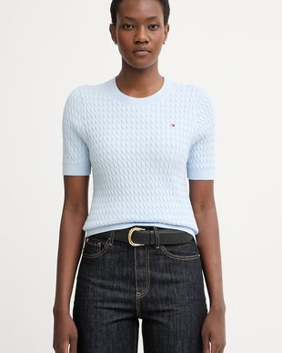 Tommy Hilfiger pulover cu mânecă scurtă pentru femei, din bumbac