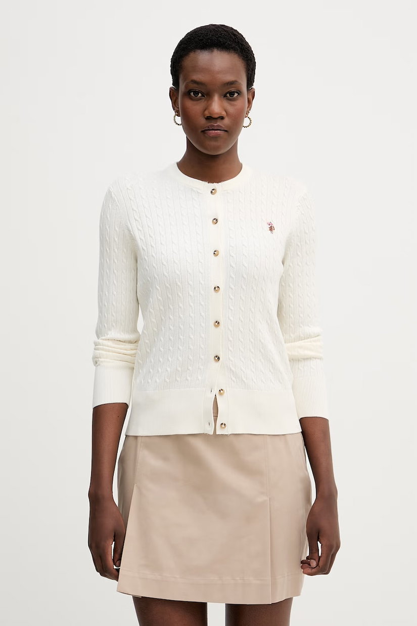 U.S. Polo Assn. cardigan pentru femei, cu vâscoză Fine Cable