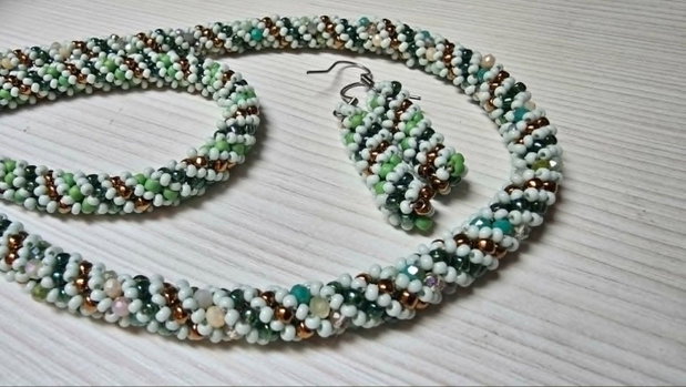 Set tubular spiral Green Ivy
