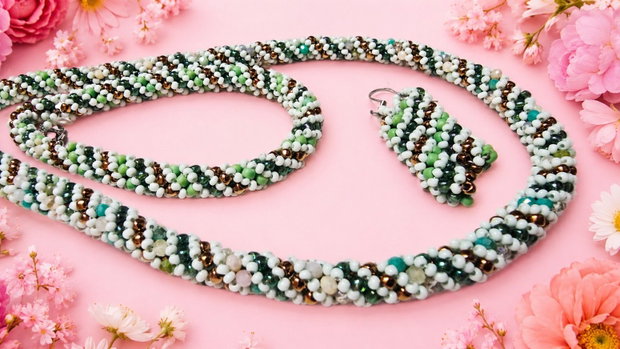 Set tubular spiral Green Ivy
