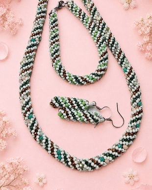 Set tubular spiral Green Ivy