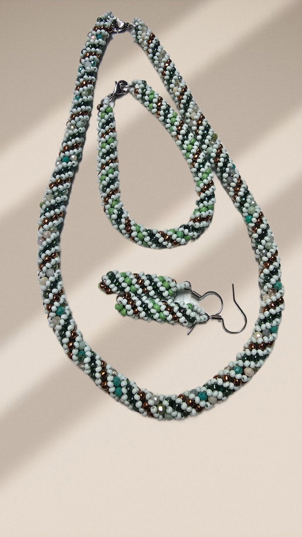 Set tubular spiral Green Ivy