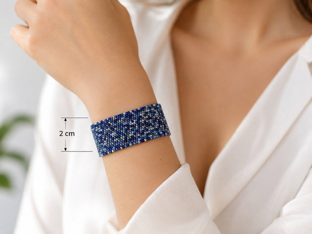 Brățară handmade nuanțe oceanice de albastru