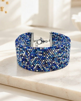 Brățară handmade nuanțe oceanice de albastru