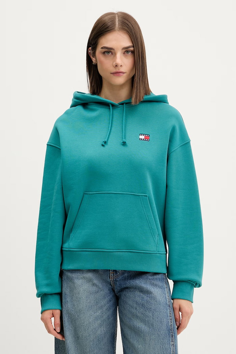 Tommy Jeans hanorac cu glugă pentru femei, din bumbac