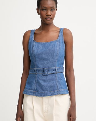 Tommy Hilfiger bluză cu bretele pentru femei din denim