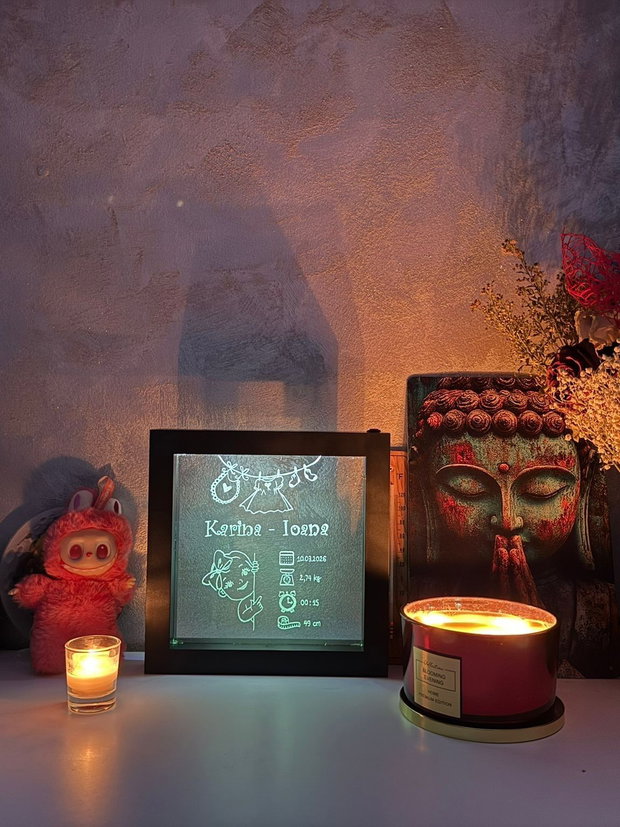 Lampă LED ABSOLVENT cu geam din STICLA - Cadou ABSOLVIRE - Gravata Manual
