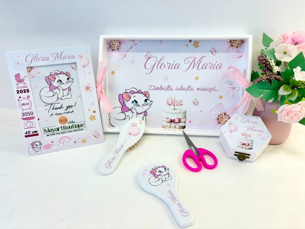 Set turta fetite 1 anisor - Pisicuta Marie - Tavita si accesorii