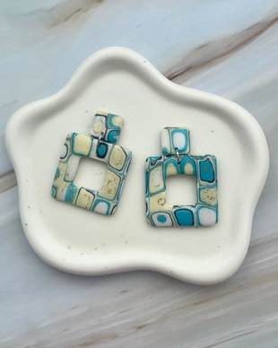 Cercei din lut polimeric OCEAN SQUARES #C0080