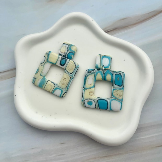 Cercei din lut polimeric OCEAN SQUARES #C0080