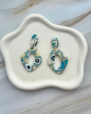 Cercei din lut polimeric OCEAN RINGS #C0083