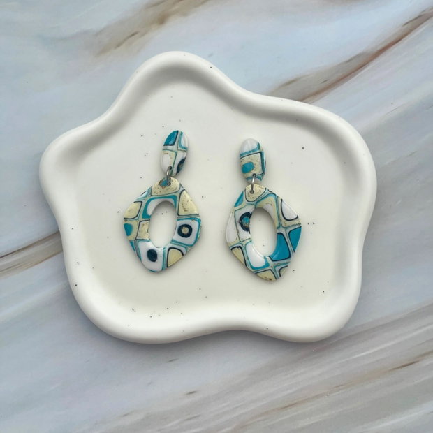 Cercei din lut polimeric OCEAN RINGS #C0083
