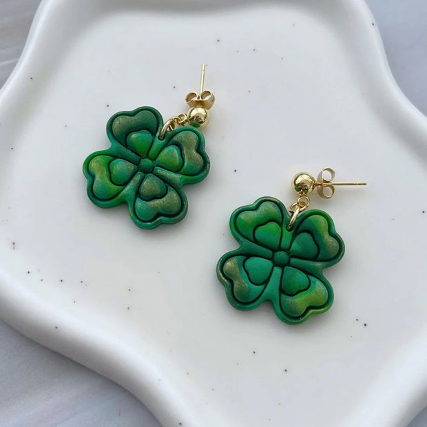 Cercei din lut polimeric EMERALD CHARM #C0140