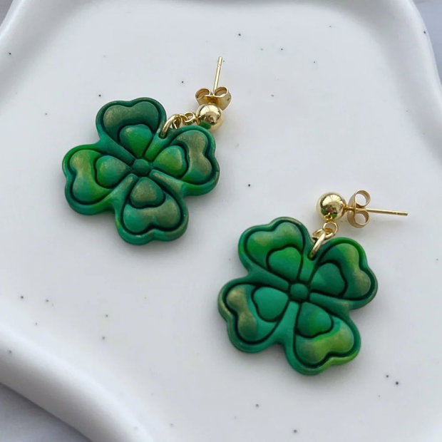 Cercei din lut polimeric EMERALD CHARM #C0140