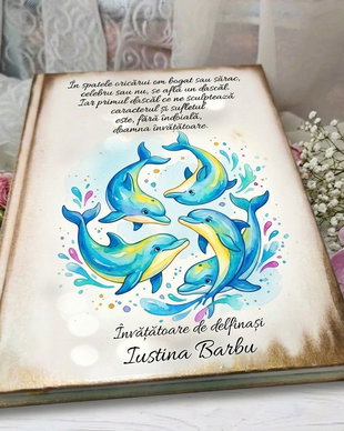 Agenda personalizata pentru invatatoare, educatoare - tema delfini