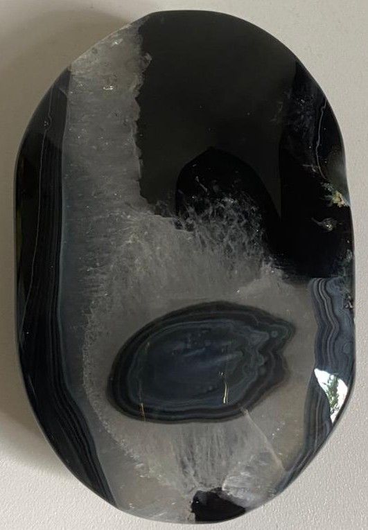 Agat Negru - Palm Stone piatra semipretioasa