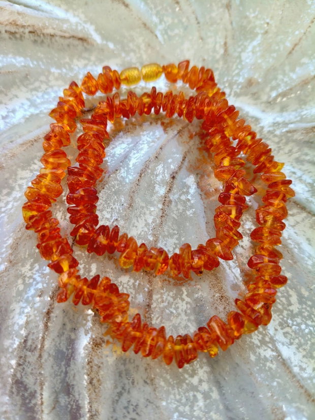 Colier CHOKER chihlimbar maroniu auriu