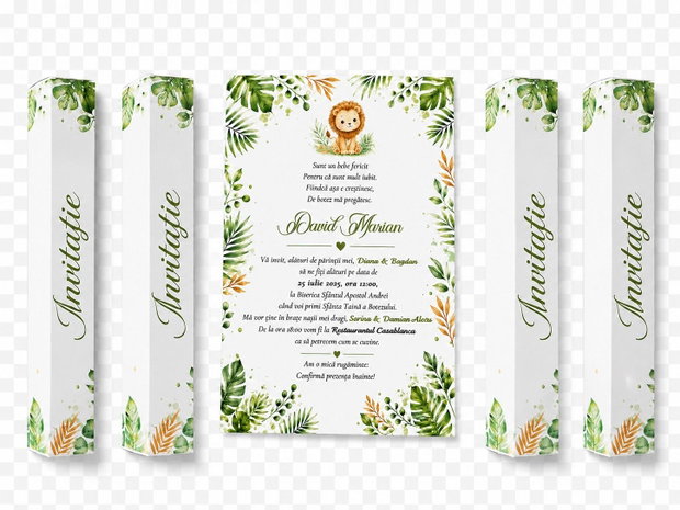 Invitații botez băieței Safari- Leuț