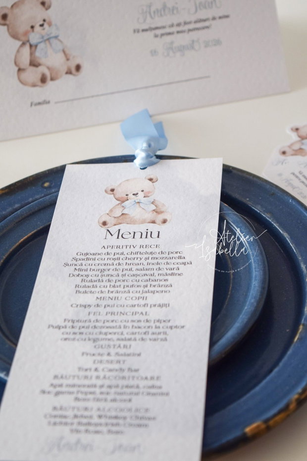 Meniu individual Botez - Teddy Bear